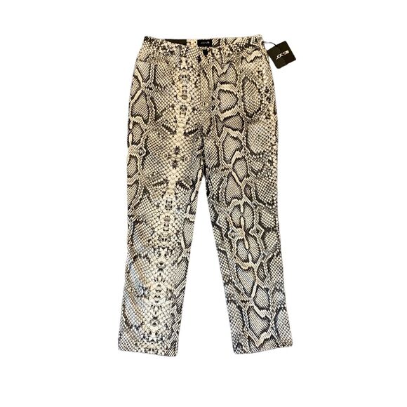Joe's Jeans High Rise Scaled Python Snake Pants Womens 27 White Black Cigarette - Picture 2 of 16